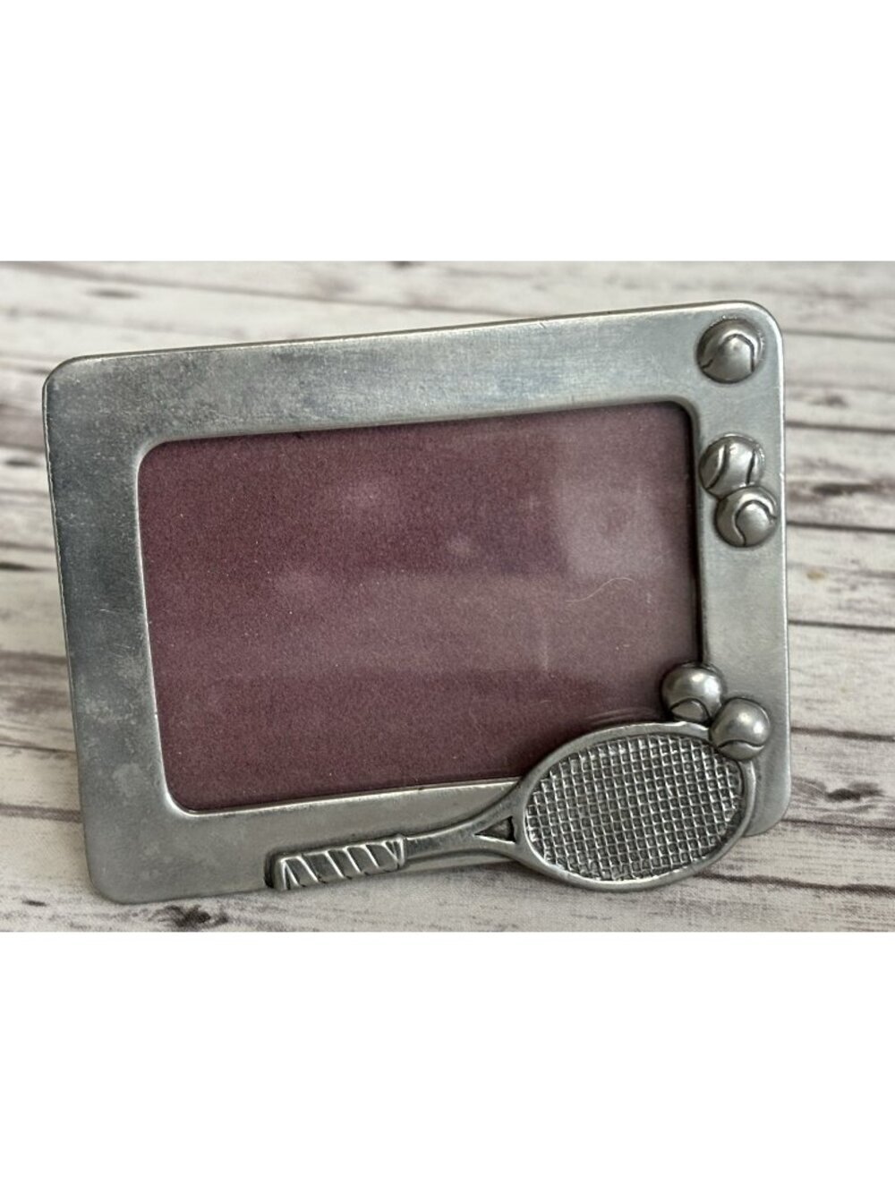 Vintage Pewter Tennis Sports Silver Frame 3x4”Seagull Vintage‎ Tabletop Small